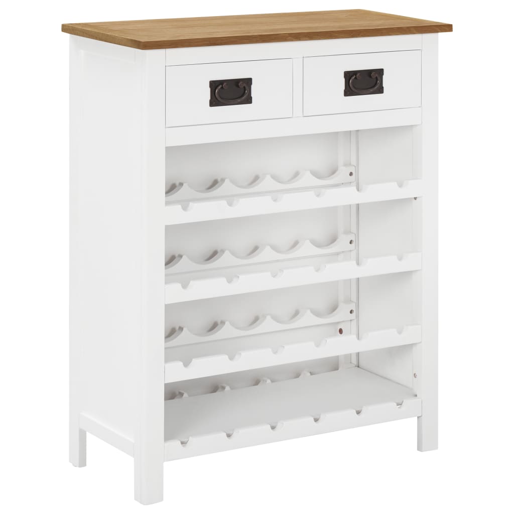 vidaXL Wine Cabinet 28.3"x12.6"x35.4" Solid Oak Wood