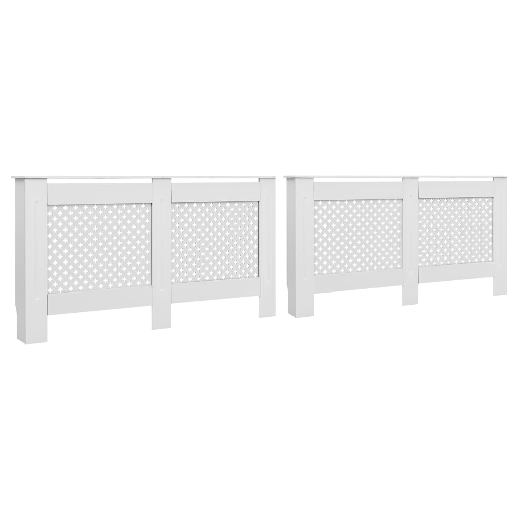 vidaXL Radiator Covers 2 pcs White 59.8"x7.5"x32.1" MDF