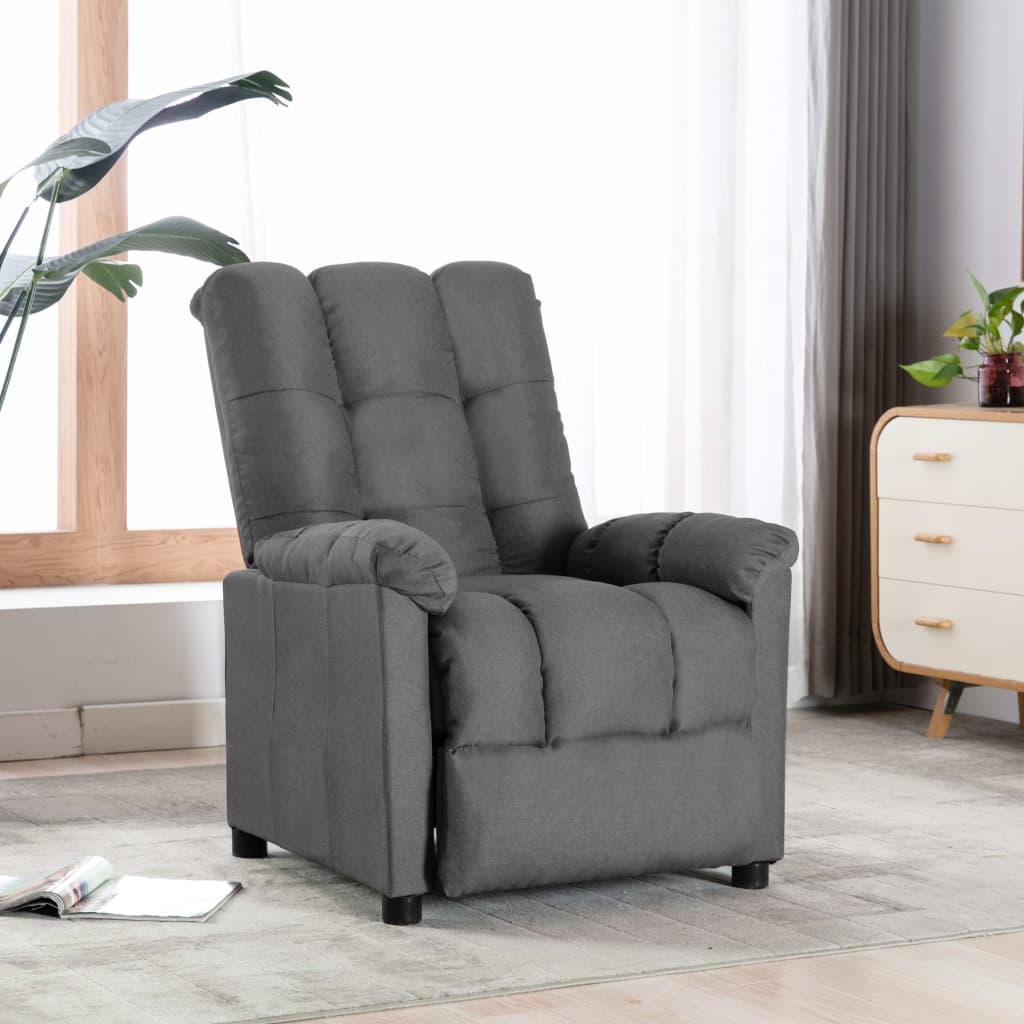 vidaXL Recliner Light Gray Fabric