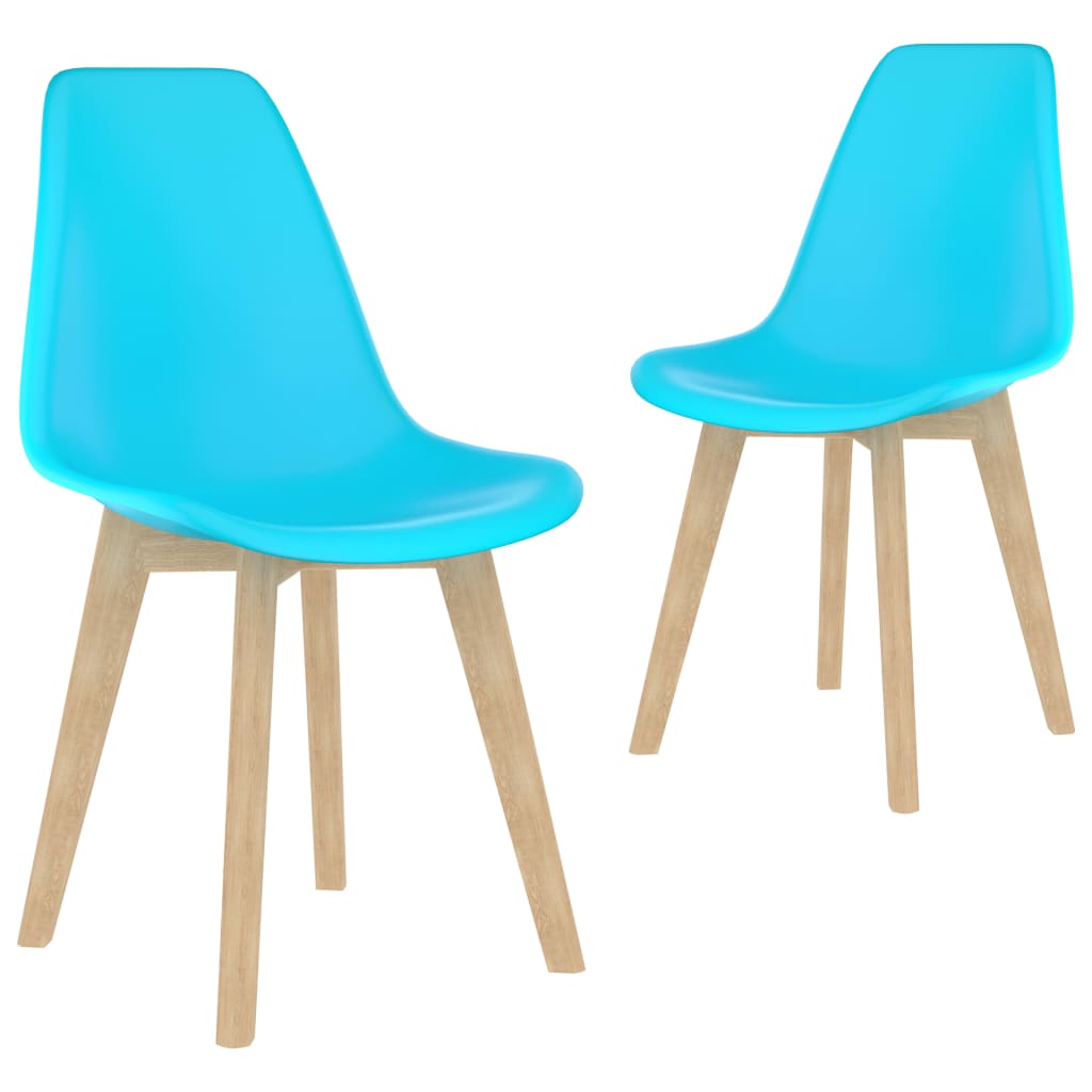 vidaXL Dining Chairs 2 pcs Blue Plastic