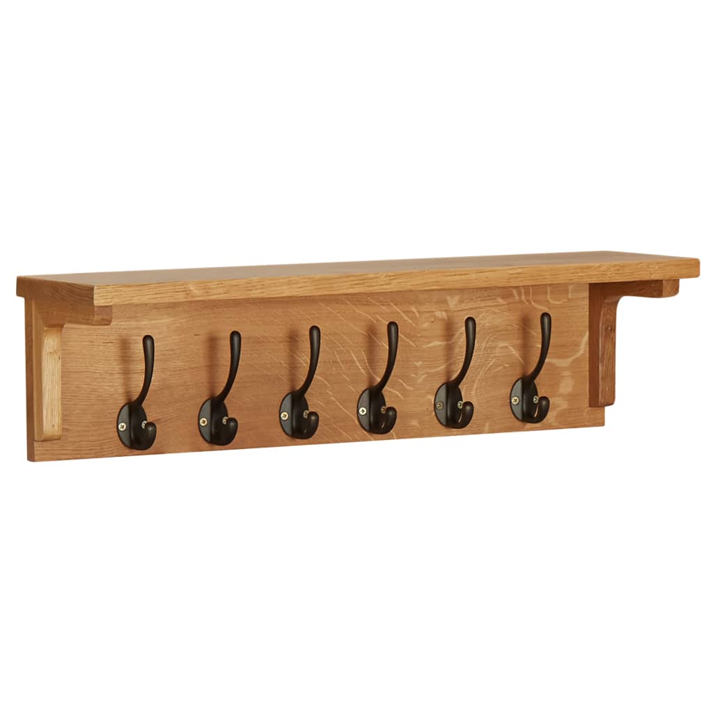 vidaXL Coat Rack 23.6"x6.3"x6.3" Solid Oak Wood