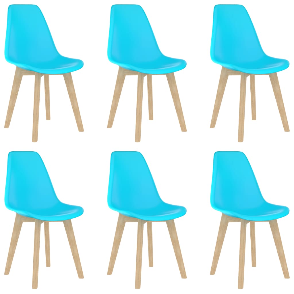 vidaXL Dining Chairs 6 pcs Blue Plastic