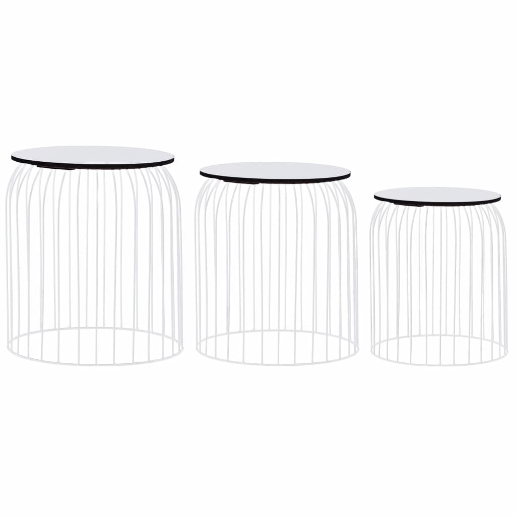 vidaXL Coffee Tables 3 pcs White