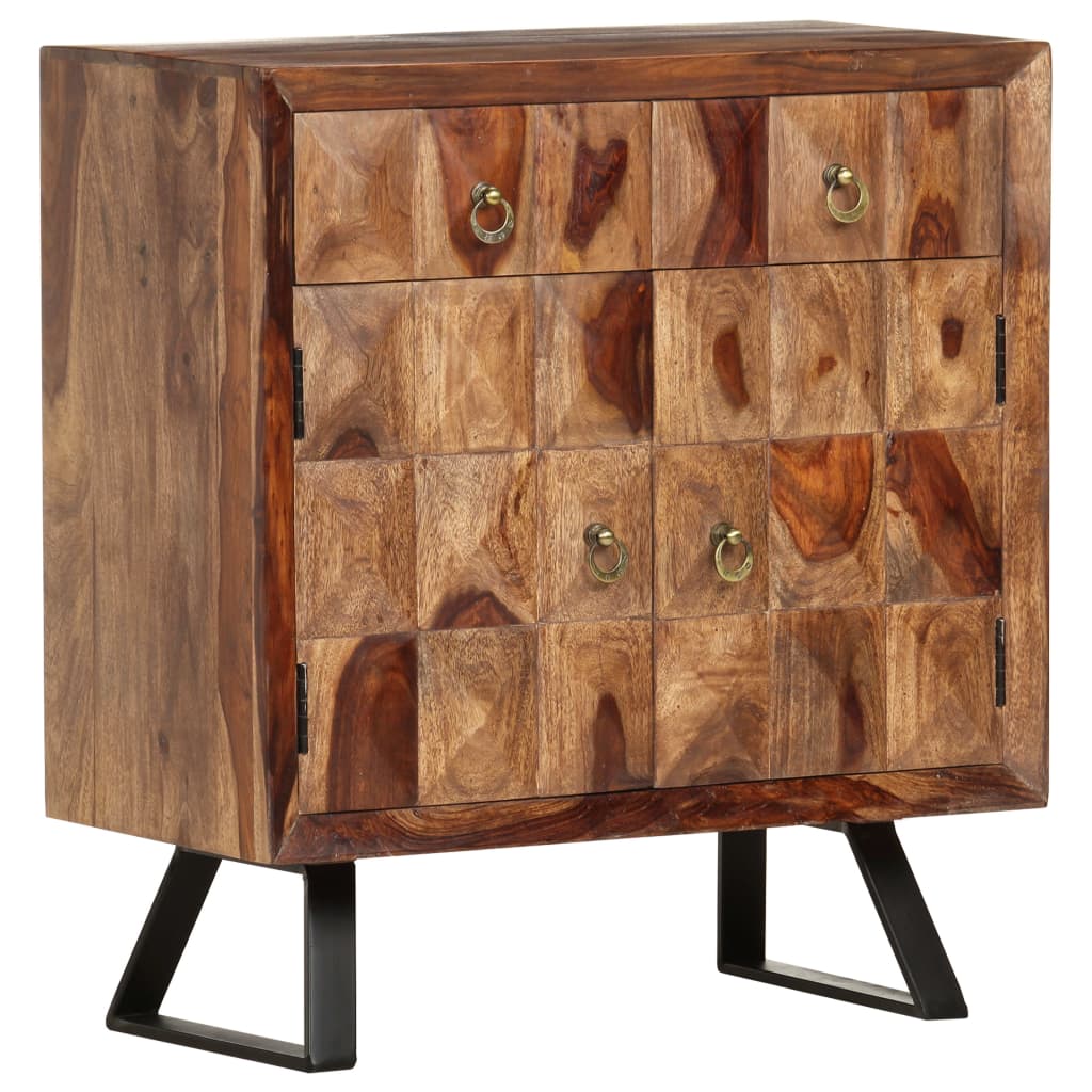 vidaXL Side Cabinet 27.6"x13.8"x29.5" Solid Sheesham Wood