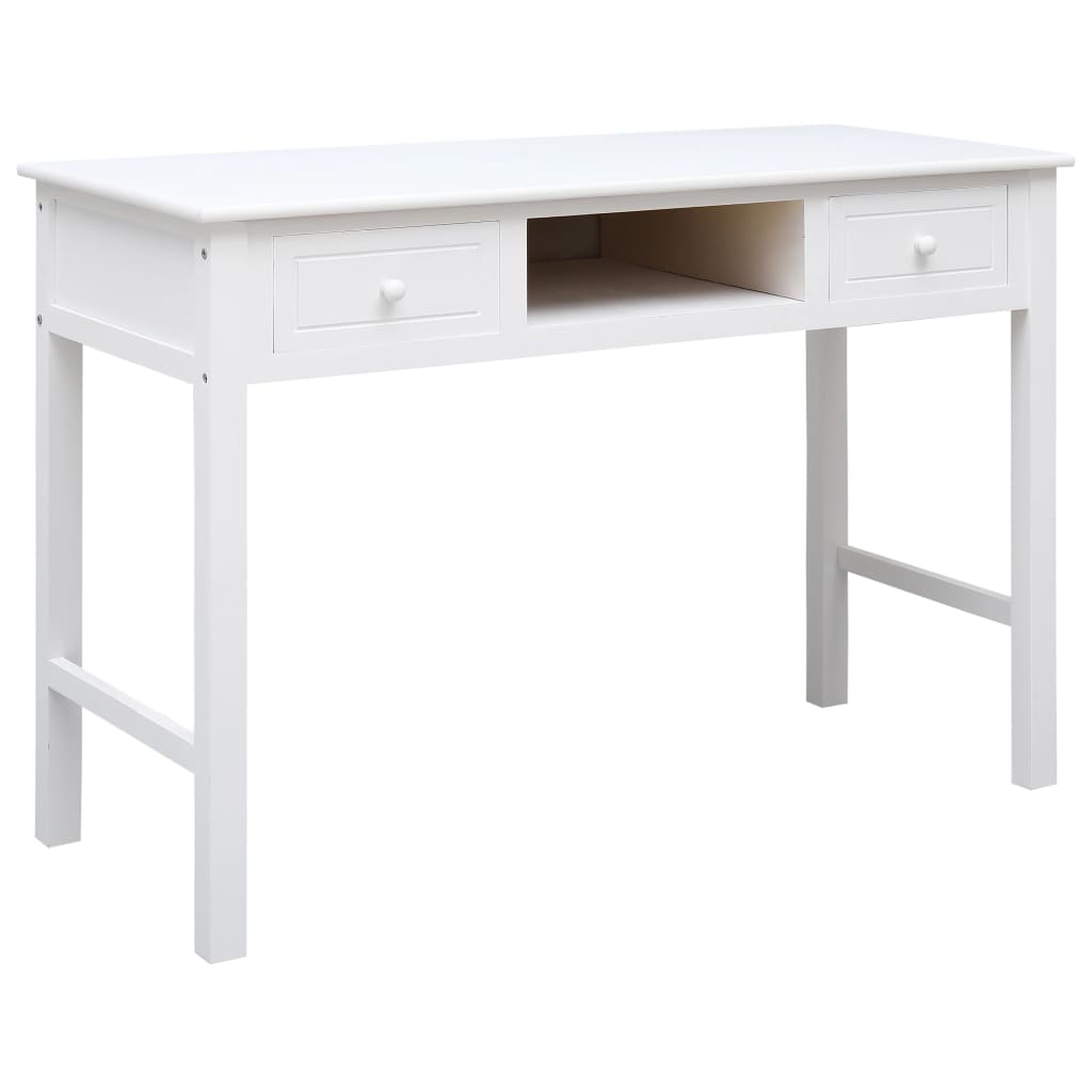 vidaXL Writing Desk White 43.3"x17.7"x29.9" Wood