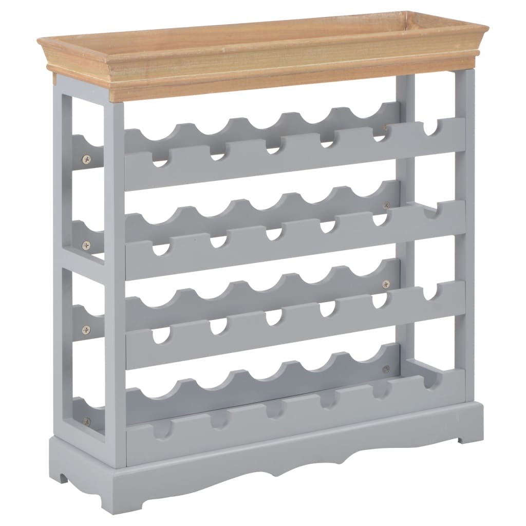 vidaXL Wine Cabinet Gray 27.6"x8.9"x27.8" MDF