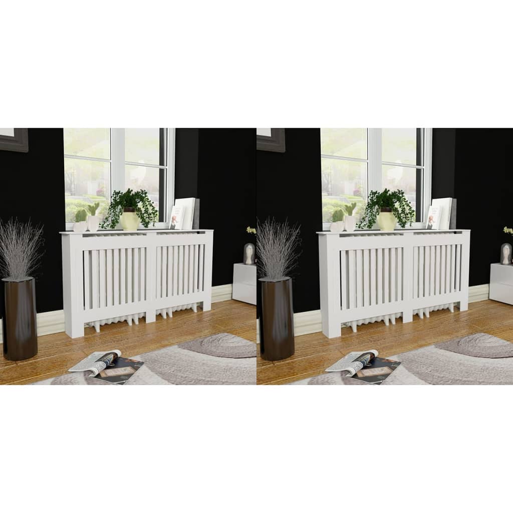 vidaXL Radiator Covers 2 pcs White MDF 59.8"