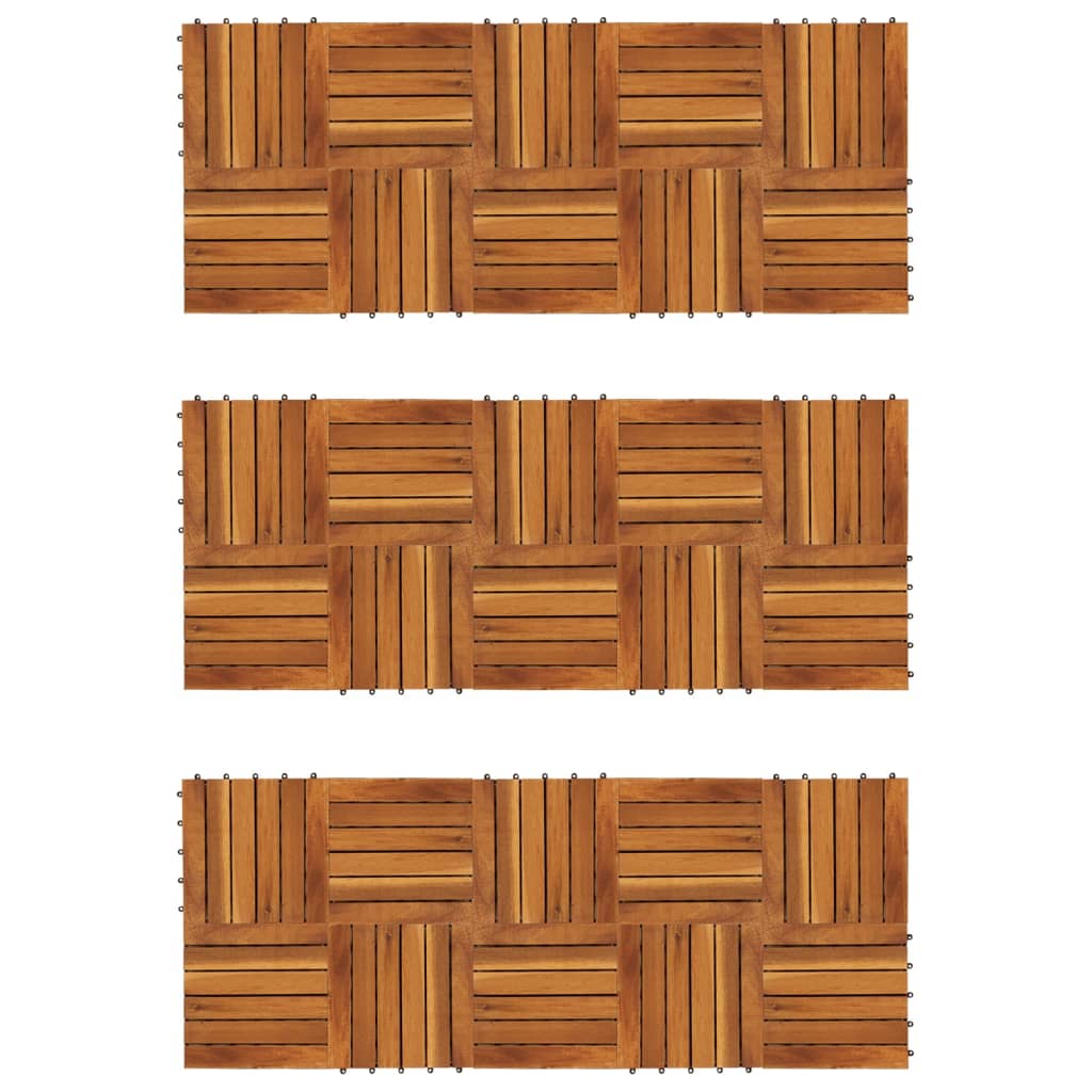 vidaXL Decking Tiles Vertical Pattern 11.8"x11.8" Acacia Set of 30