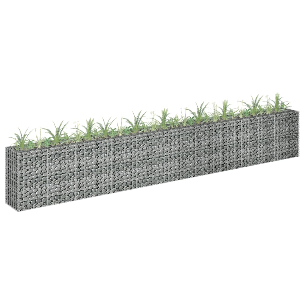 vidaXL Gabion Raised Bed Galvanized Steel 141.7"x11.8"x23.6"