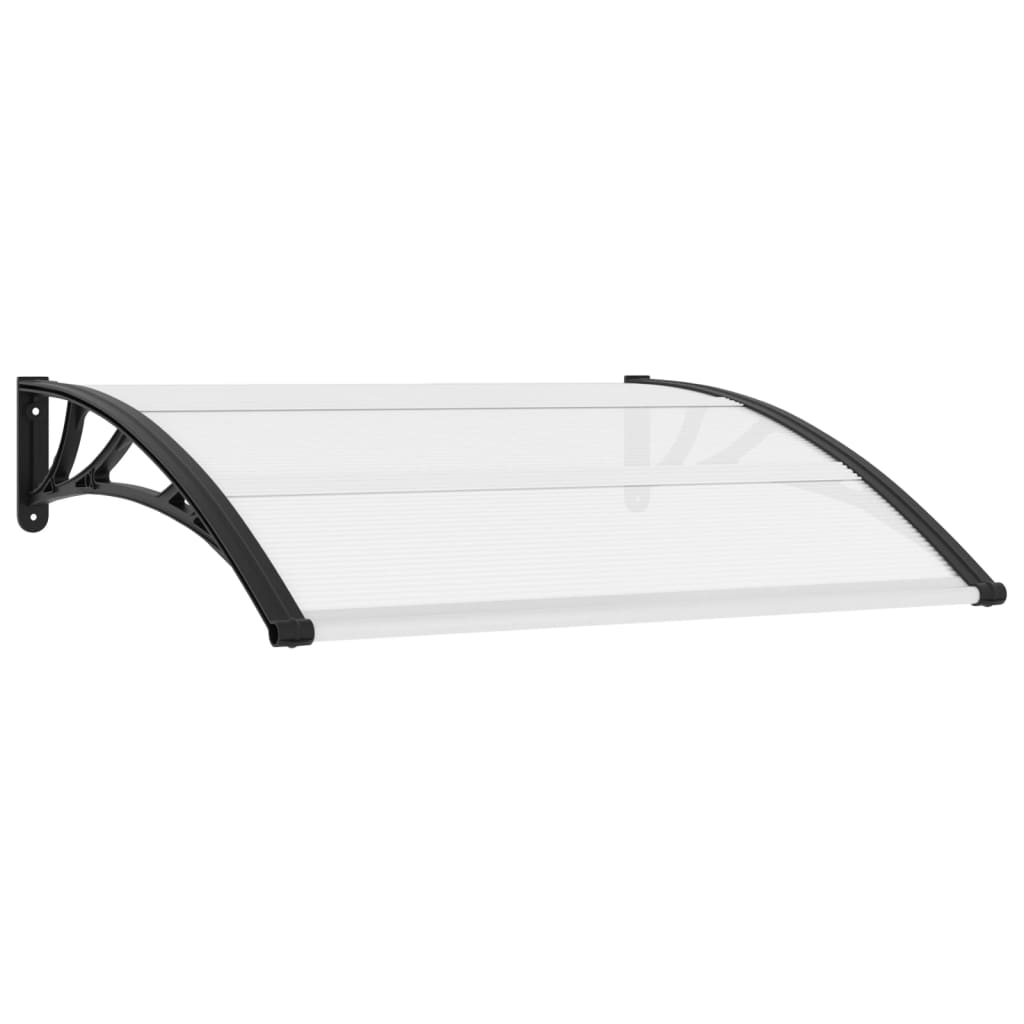 vidaXL Door Canopy Black and Transparent 47.2"x31.5" PC