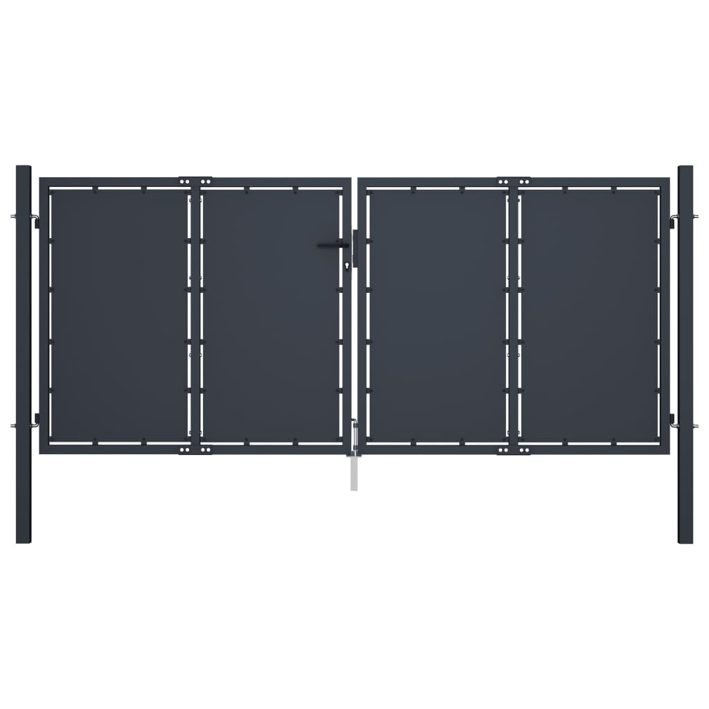 vidaXL Garden Gate Steel 118.1"x49.2" Anthracite