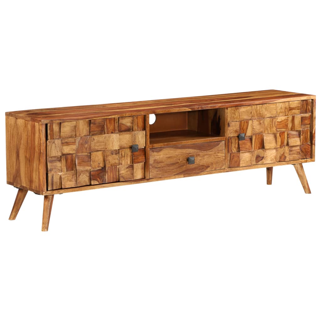 vidaXL TV Cabinet Solid Sheesham Wood with Honey Finish 55.1"x11.8"x15.7"