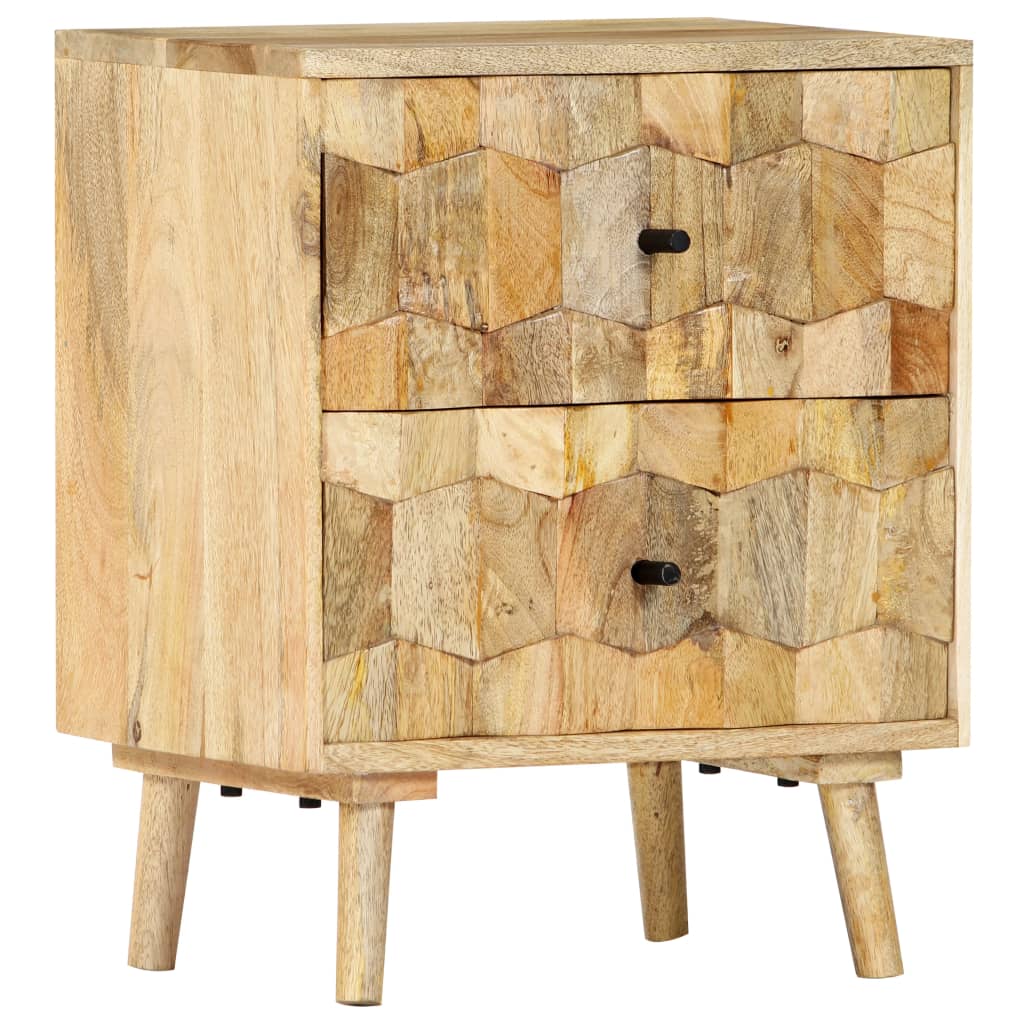 vidaXL Bedside Cabinet 15.7"x11.8"x19.6" Solid Mango Wood