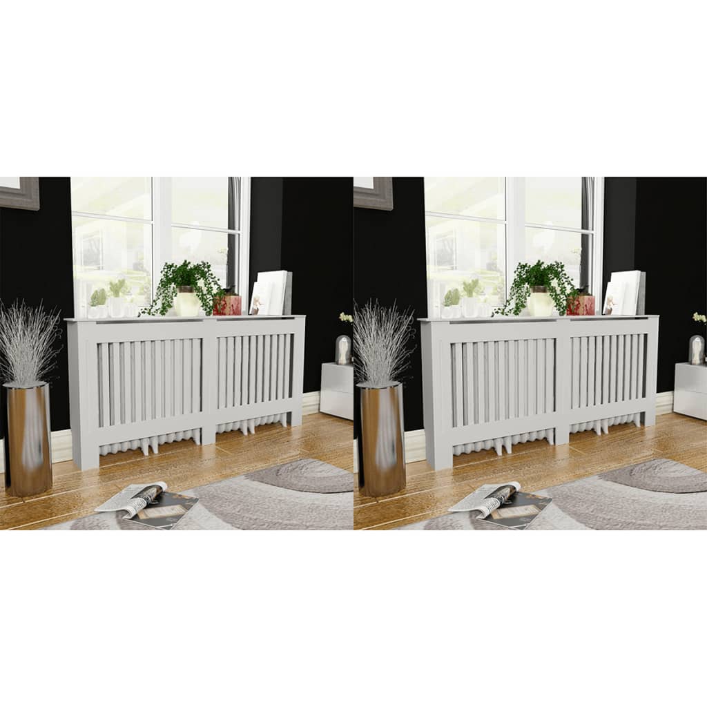 vidaXL Radiator Covers 2 pcs White MDF 67.7"