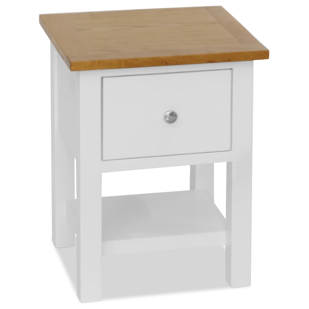 vidaXL Nightstand 14.2"x11.8"x18.5" Solid Oak Wood