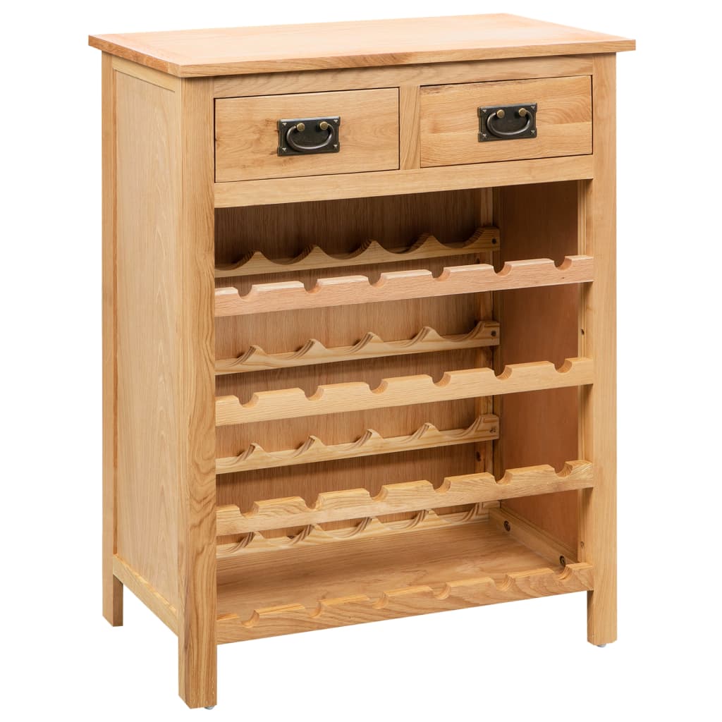 vidaXL Wine Cabinet 28.3"x12.5"x35.4" Solid Oak Wood