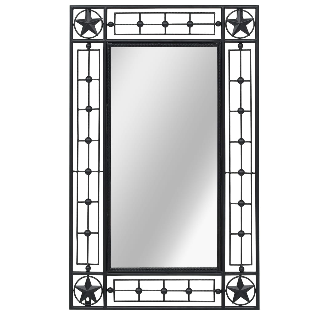 vidaXL Wall Mirror Sunburst 31.4" Black