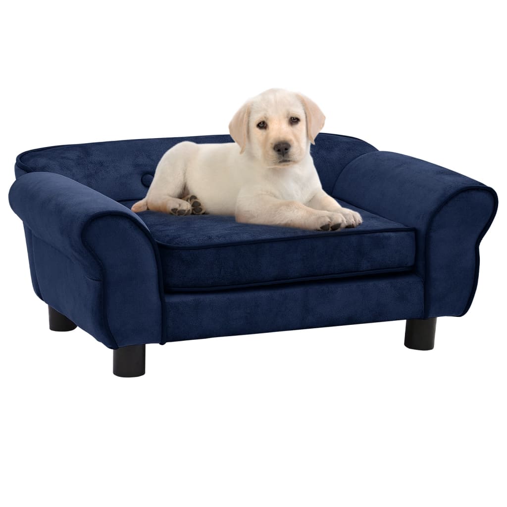 vidaXL Dog Sofa Blue 28.3"x17.7"x11.8" Plush