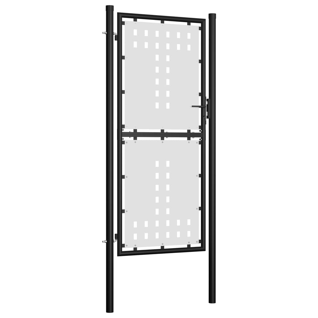 vidaXL Single Door Fence Gate 3.3'x5.7' Black (US only)