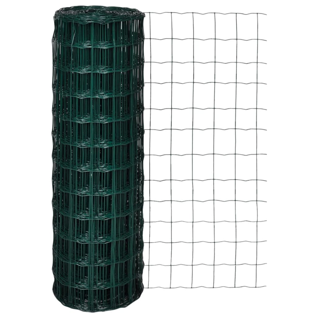 vidaXL Euro Fence Steel 82ft x 3.9ft Green