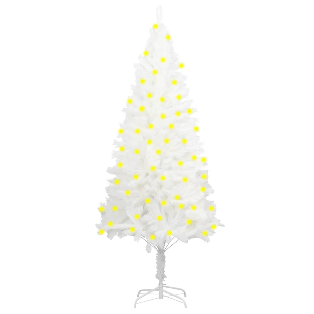 vidaXL Artificial Christmas Tree with LEDs White 59.1"