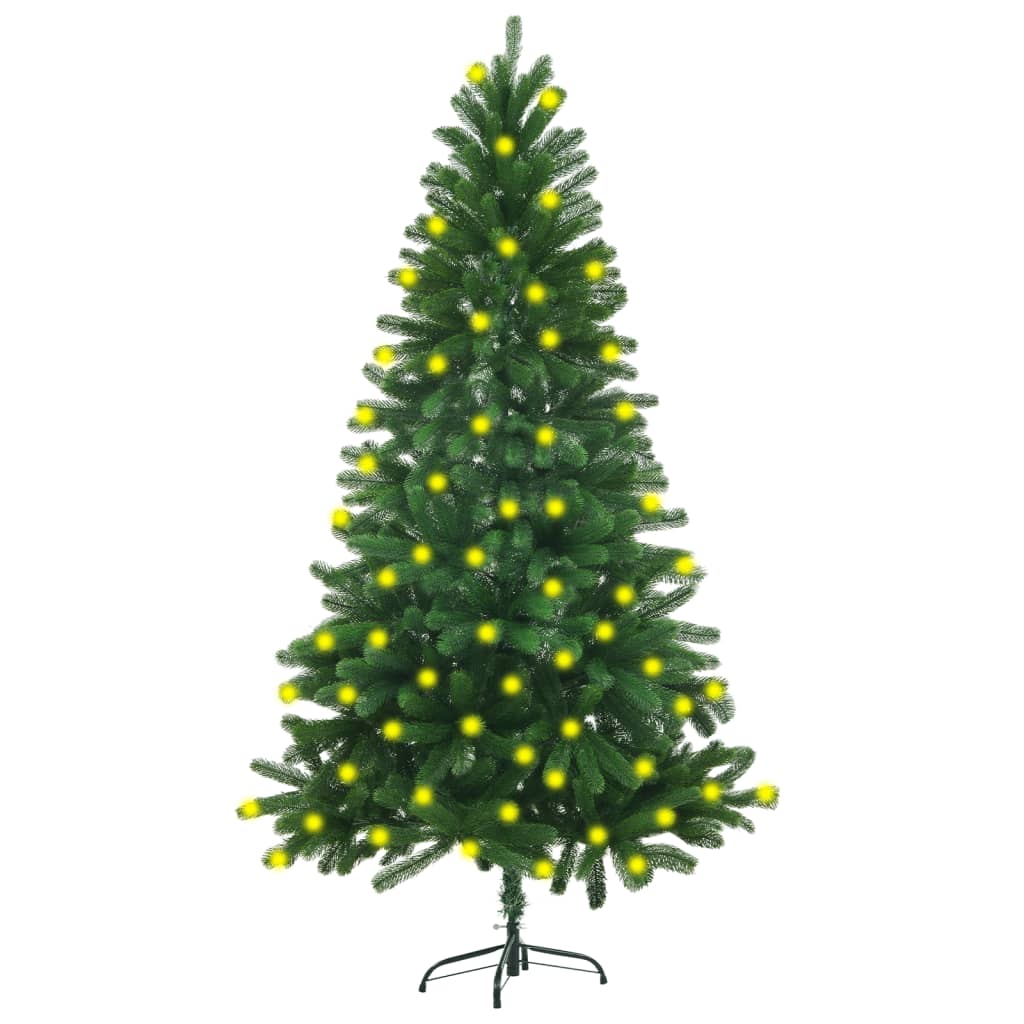 vidaXL Artificial Christmas Tree with LEDs 59.1" Green