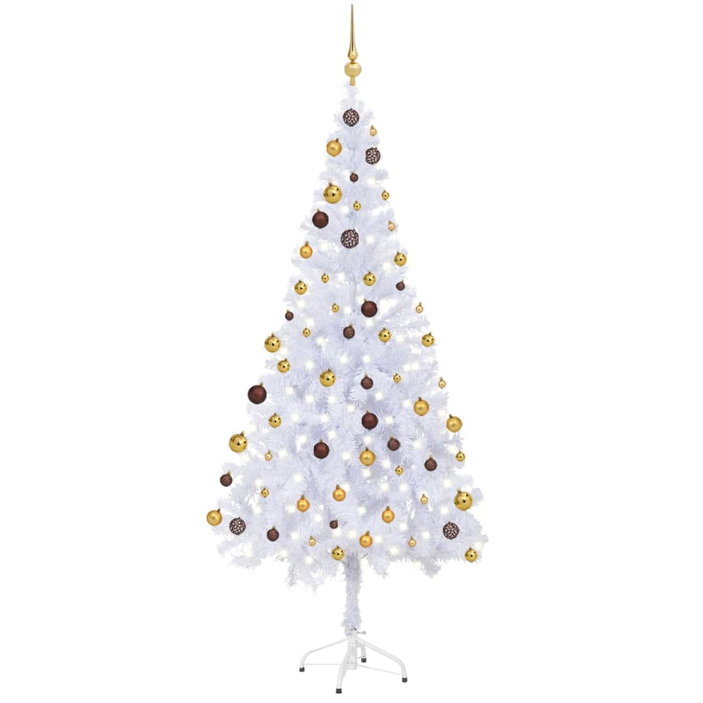 vidaXL Artificial Christmas Tree with LEDs&Ball Set 70.9" 620 Branches