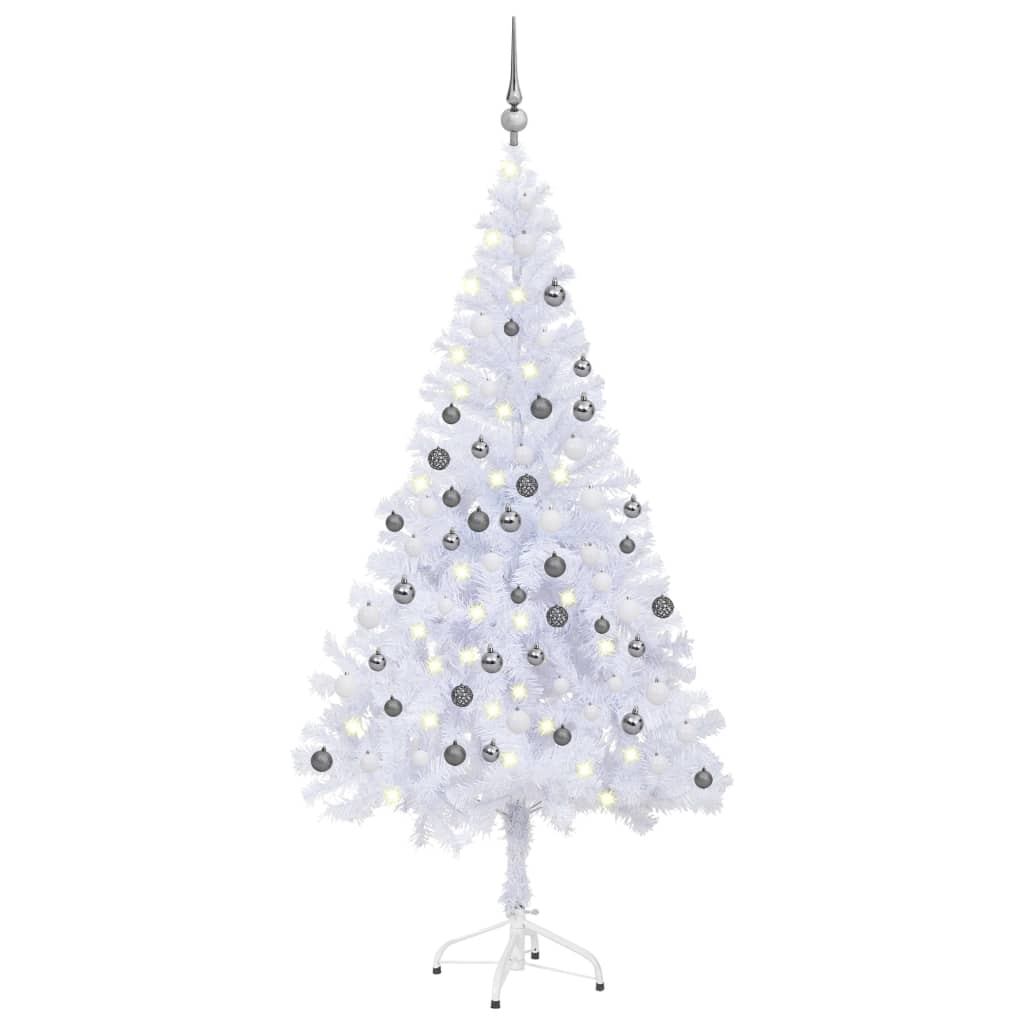 vidaXL Artificial Christmas Tree with LEDs&Ball Set 59.1" 380 Branches