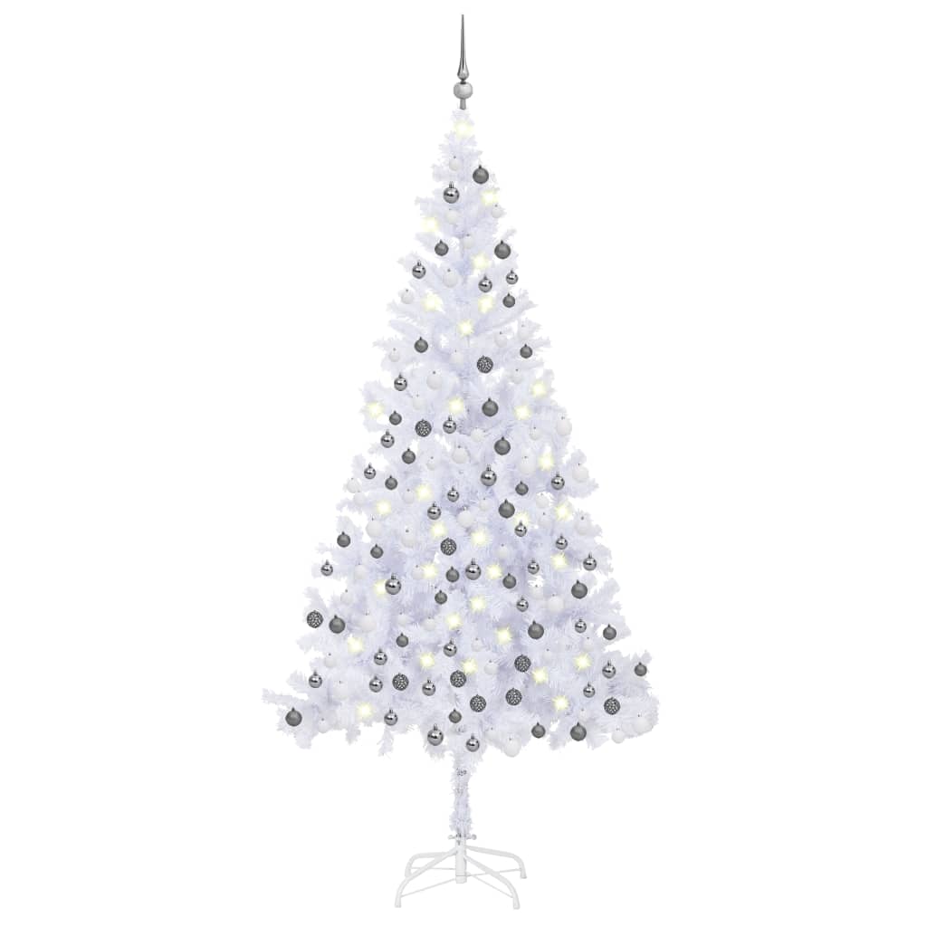 vidaXL Artificial Christmas Tree with LEDs&Ball Set 82.7" 910 Branches