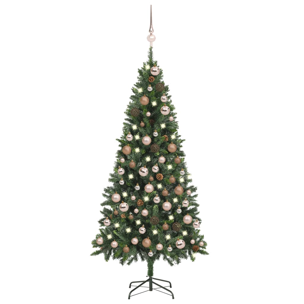 vidaXL Artificial Christmas Tree with LEDs&Ball Set&Pine Cones 70.9"