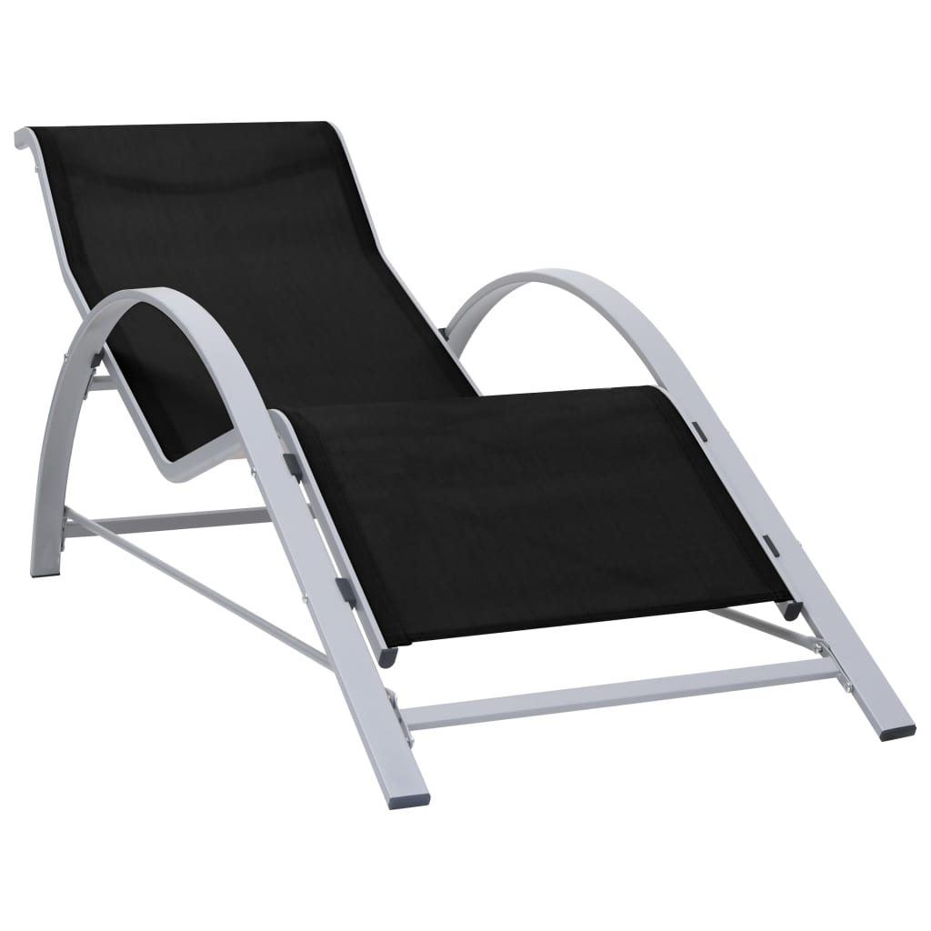 vidaXL Sunlounger Textilene and Aluminum Black