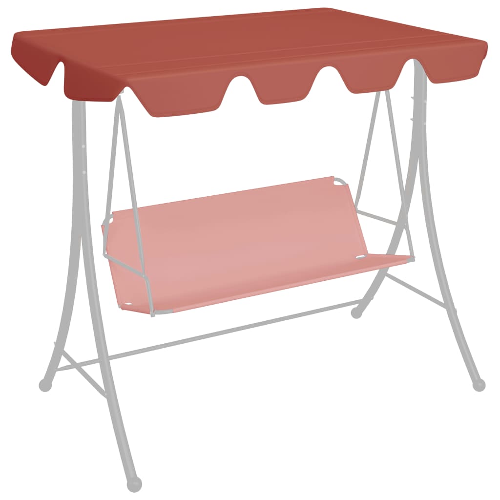 vidaXL Replacement Canopy for Garden Swing Terracotta 74"/66.1"x43.3"/57.1"