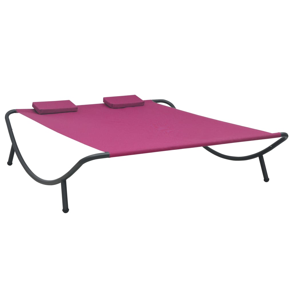 vidaXL Patio Lounge Bed Fabric Pink