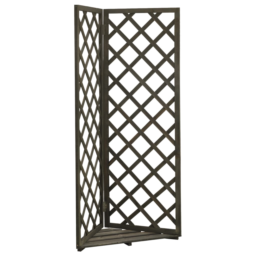 vidaXL Corner Trellis Gray 19.7"x19.7"x57.1" Solid Firwood