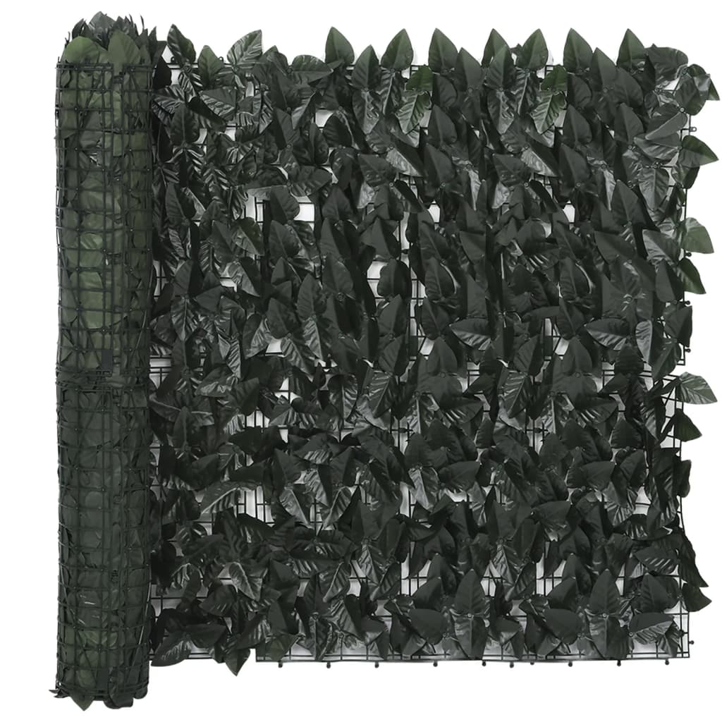 vidaXL Balcony Screen with Dark Green Leaves 118.1"x29.5"