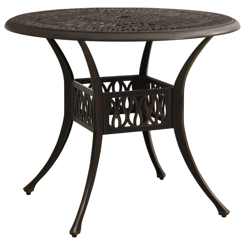 vidaXL Patio Table Bronze 35.4"x35.4"x29.1" Cast Aluminum