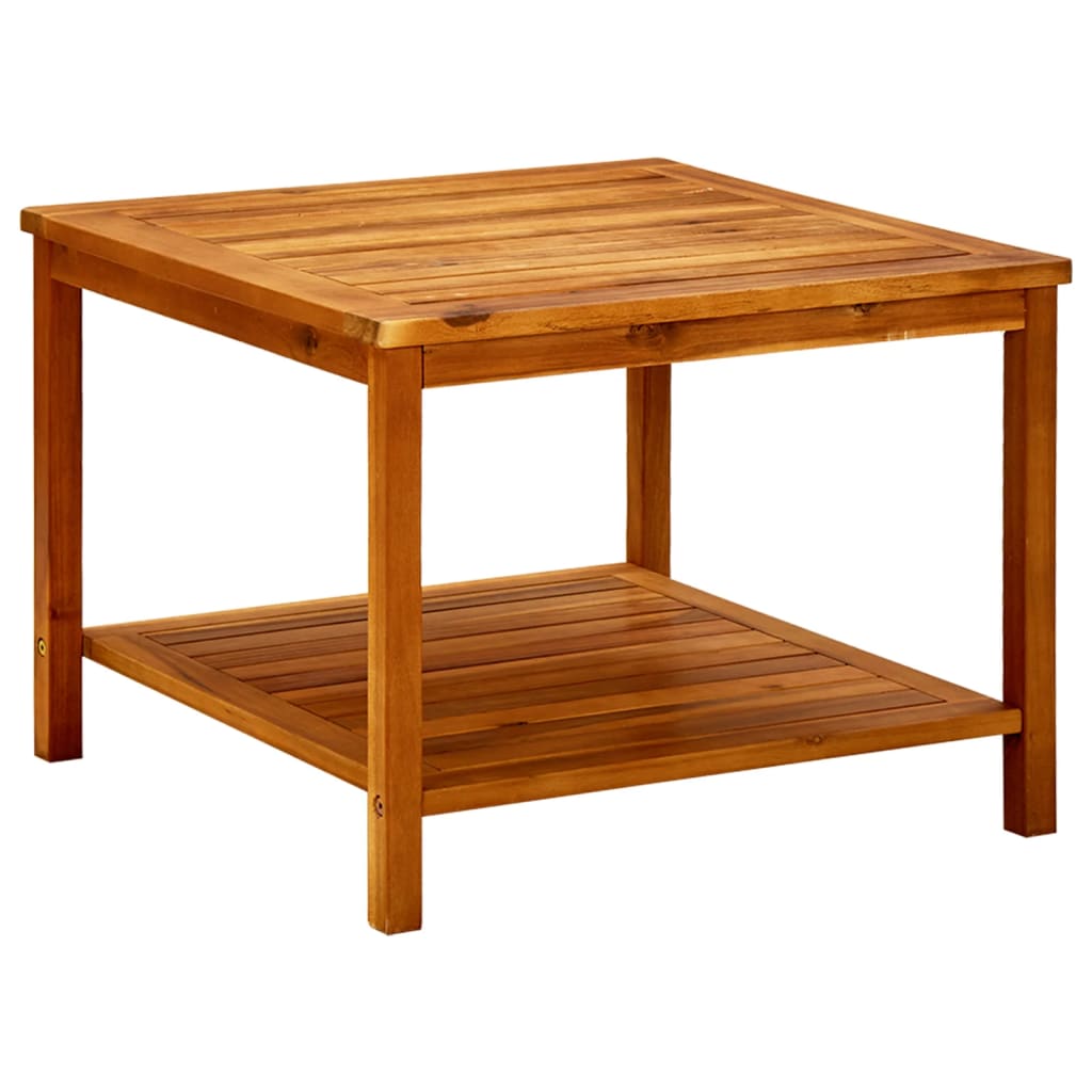 vidaXL Coffee Table 23.6"x23.6"x17.7" Solid Acacia Wood