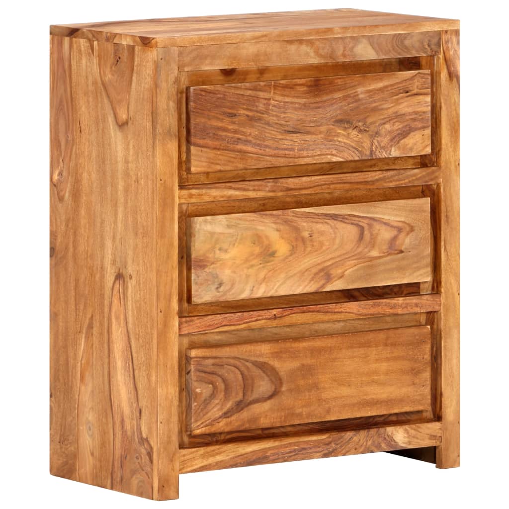 vidaXL Drawer Cabinet 23.6"x13"x29.5" Solid Sheesham Wood