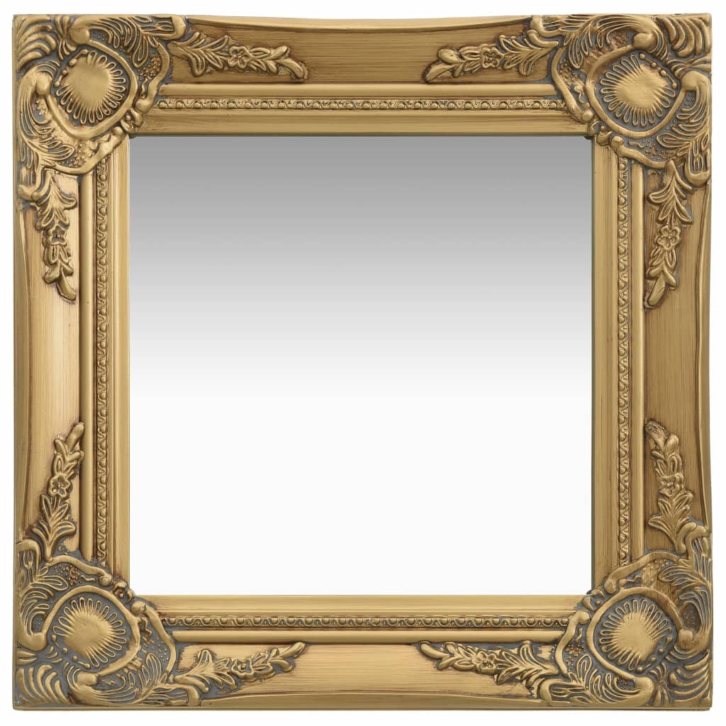 vidaXL Wall Mirror Baroque Style 15.7"x15.7" Gold