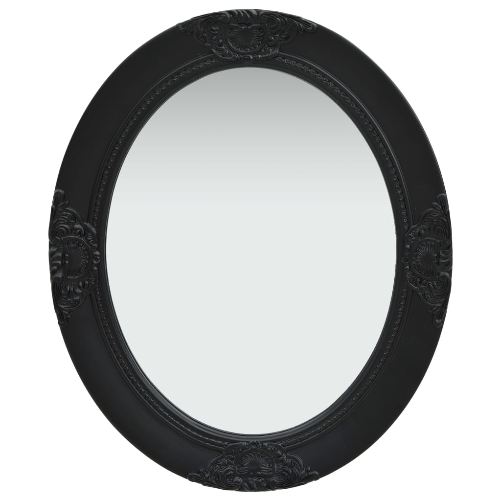 vidaXL Wall Mirror Baroque Style 19.7"x23.6" Black