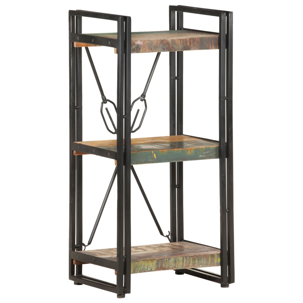 vidaXL 3-Tier Bookcase 15.7"x11.8"x31.5" Solid Reclaimed Wood