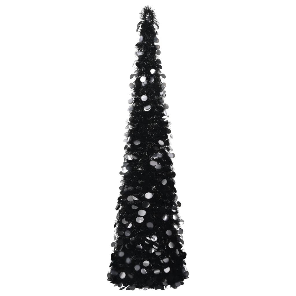 vidaXL Pop-up Artificial Christmas Tree Black 59.1" PET