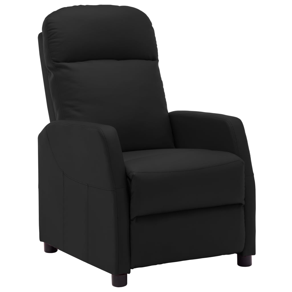 vidaXL Reclining Chair Black Faux Leather