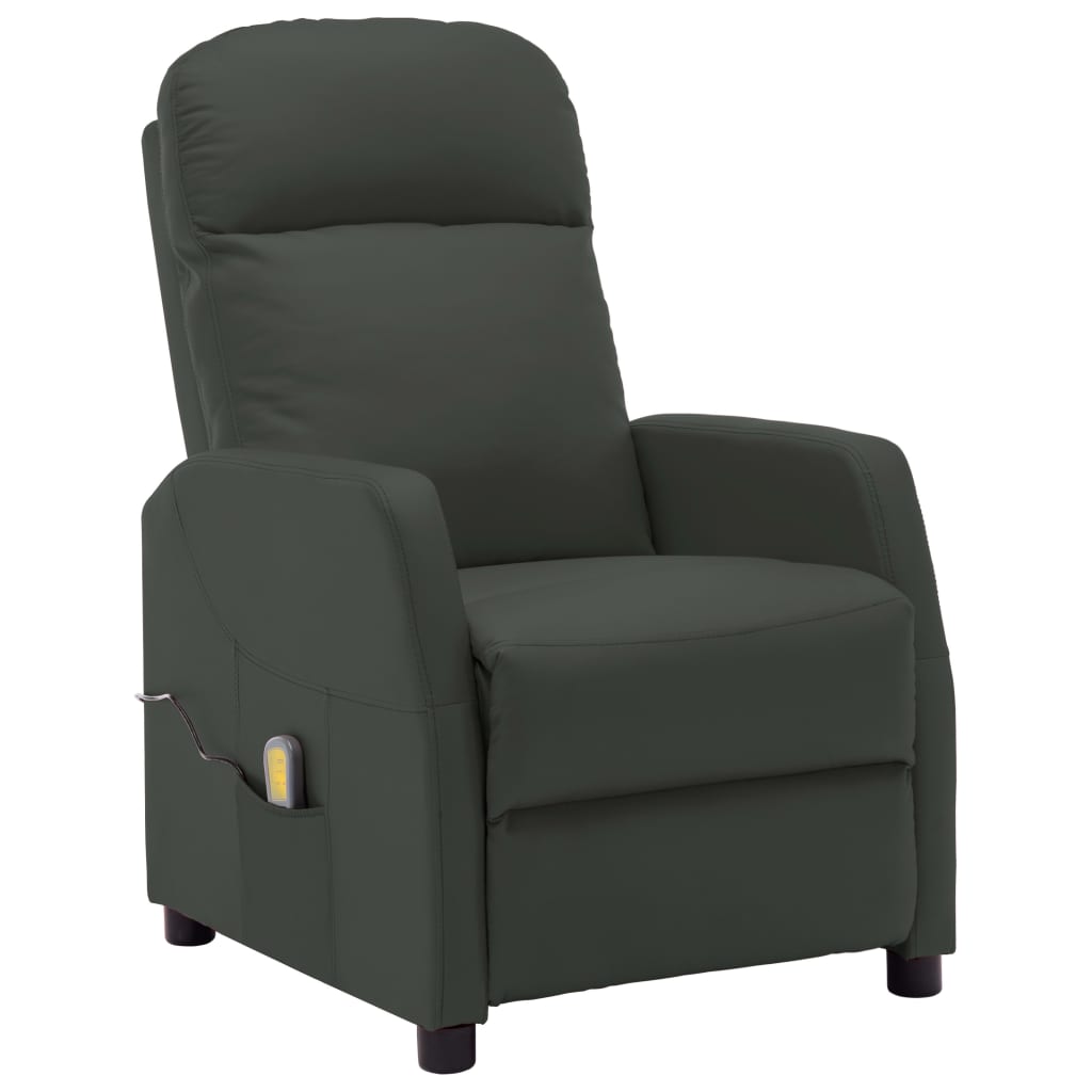 vidaXL Massage Reclining Chair Anthracite Faux Leather