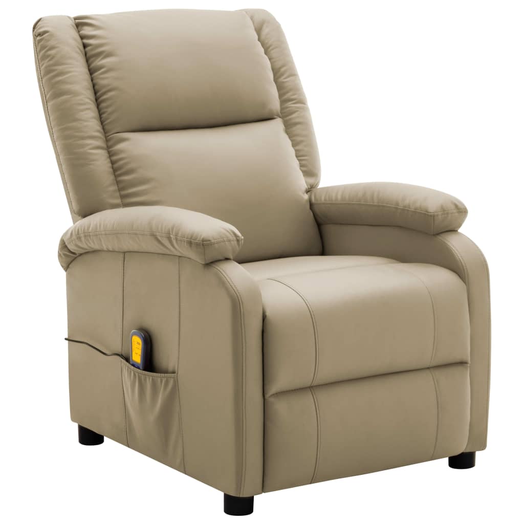 vidaXL Massage Recliner Cappuccino Faux Leather