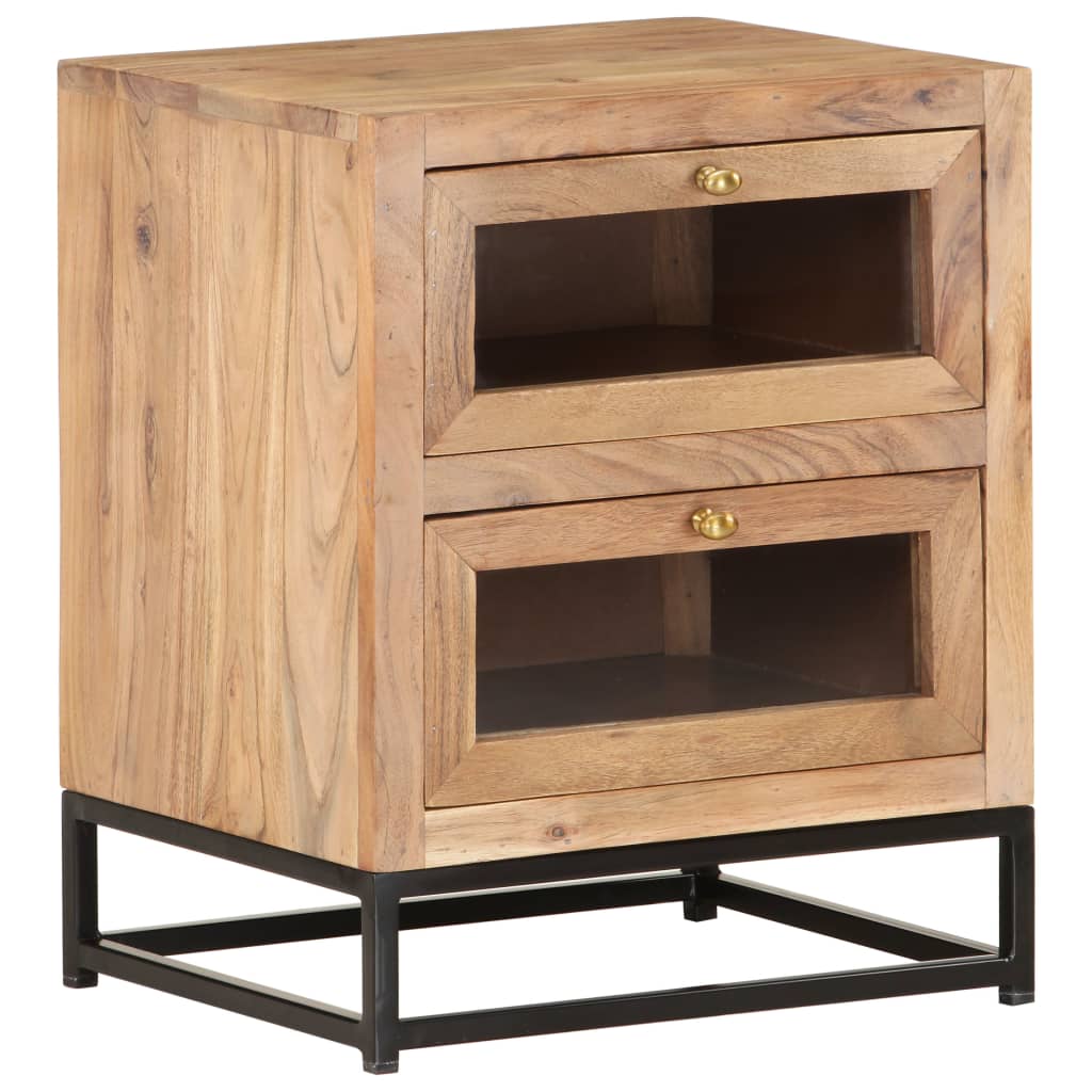 vidaXL Bedside Cabinet 15.7"x11.8"x19.7" Solid Acacia Wood