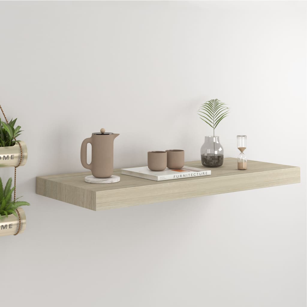 vidaXL Floating Wall Shelf Oak 23.6"x9.3"x1.5" MDF