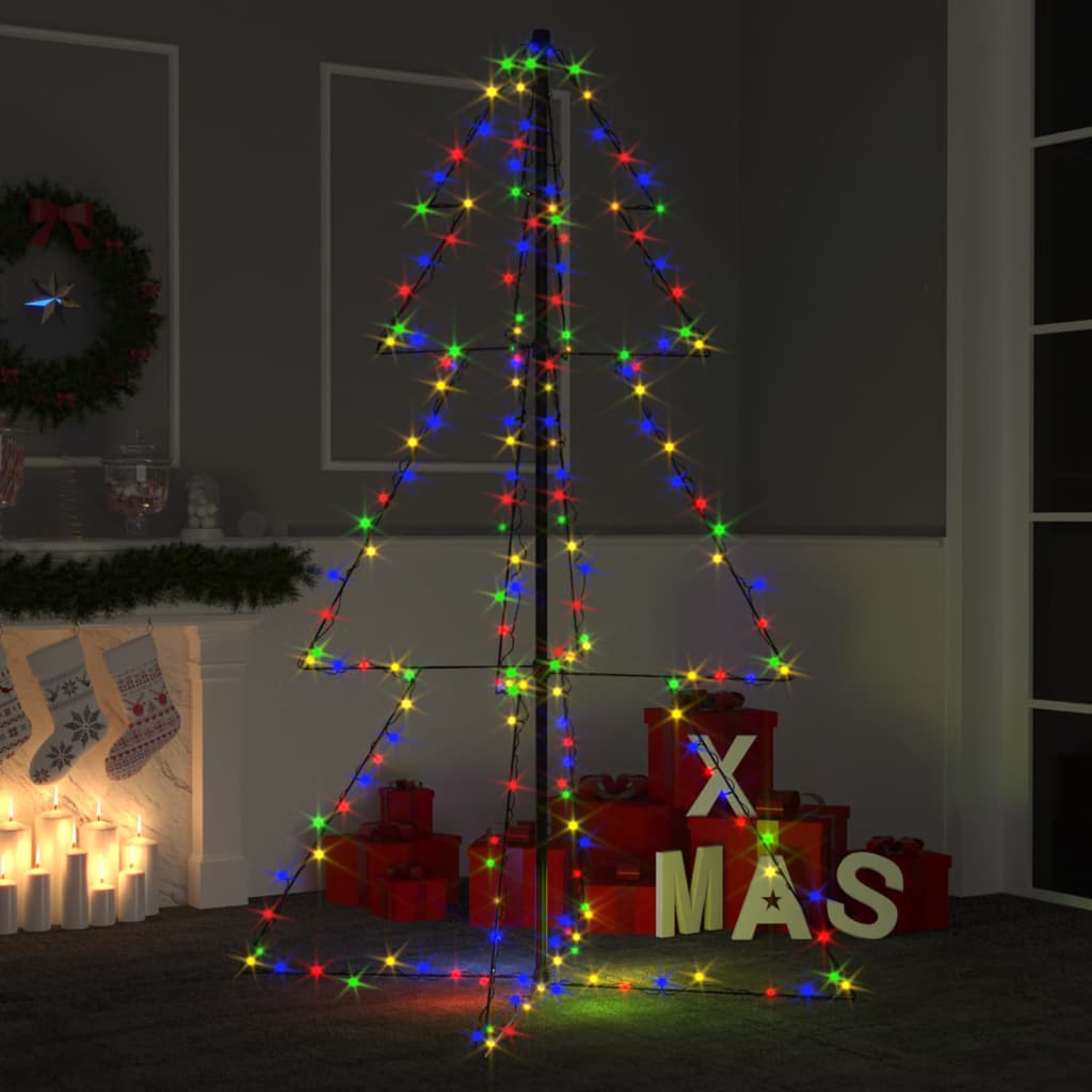 vidaXL Christmas Cone Tree 200 LEDs Indoor and Outdoor 38.6"x59.1"