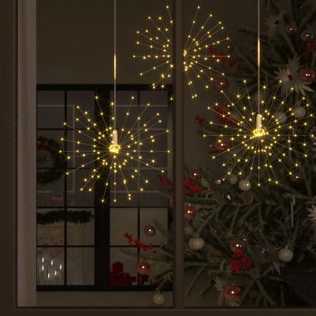 vidaXL Outdoor Christmas Firework Lights 4 pcs Warm White 7.9" 560 LEDs