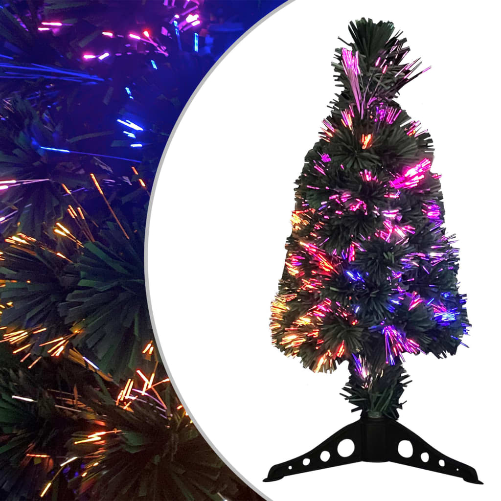 vidaXL Artificial Slim Christmas Tree with Stand 25.2" Fiber Optic